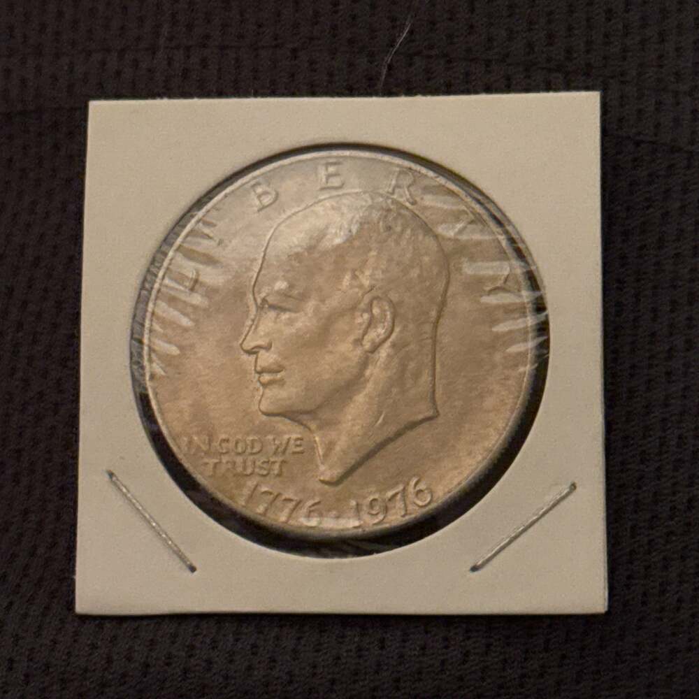 1776-1976 D Eisenhower Liberty Bell Moon Silver One Dollar US Bicentennial Coin